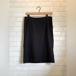 Target a new day Black Stretchy Ponte Nylon Formal Midi Pencil Skirt